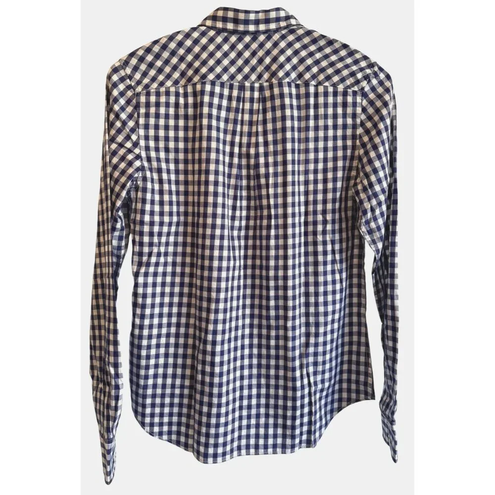 Untuckit Gingham Button Up Size 4 Blue White Check NWT Collared Women's